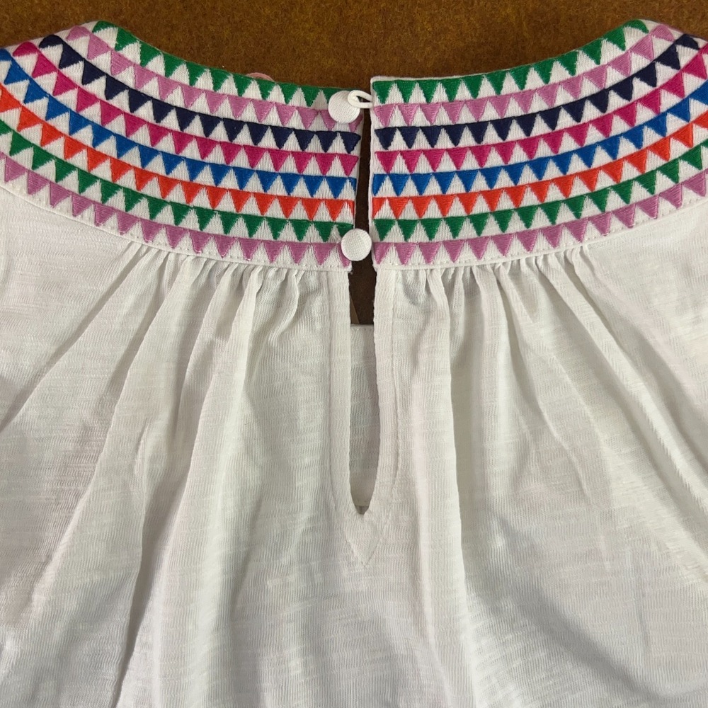 Boden Womens Size 10 White Eleni Embroidered Neckline Cotton Dress NWT *No Belt* - Picture 7 of 12